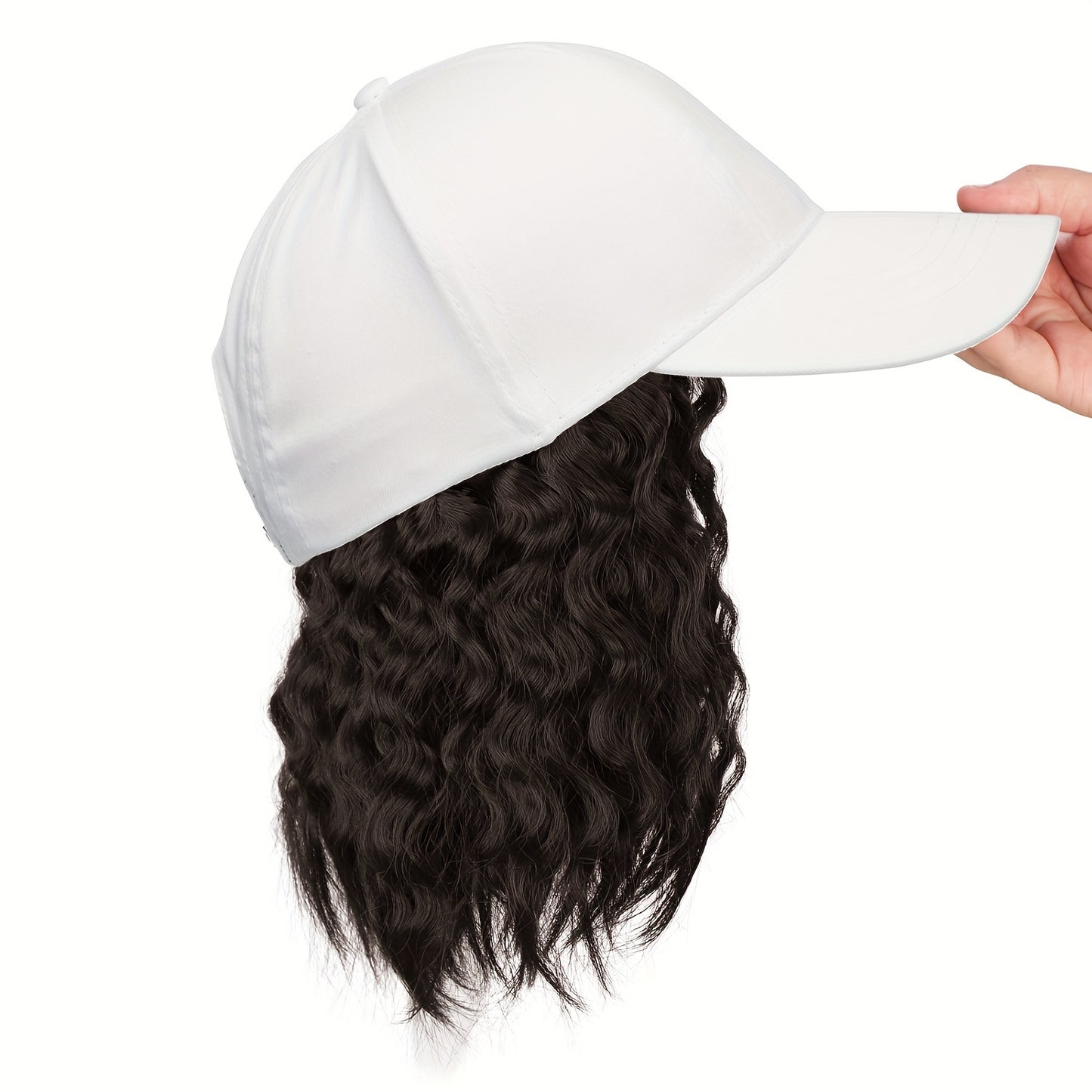 Everyday Glam Baseball Cap with Wavy Hair Extensions: Adjustable, Fits All, Perfect for Women