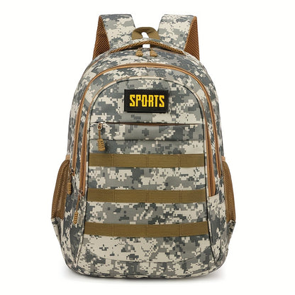 1pc Mens Large Capacity Camouflage Backpack - Durable School & Travel Bag for Hiking, Climbing Adventures - Stylish Outdoor Gear