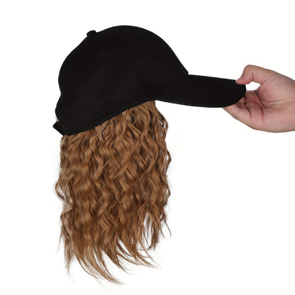 Everyday Glam Baseball Cap with Wavy Hair Extensions: Adjustable, Fits All, Perfect for Women