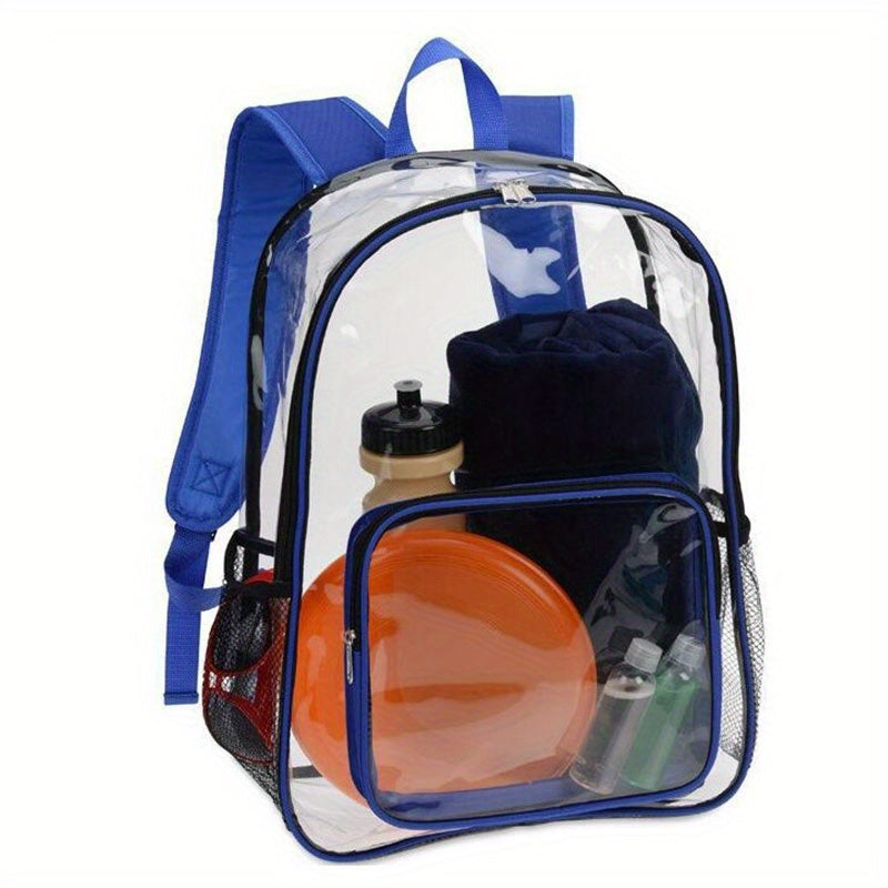 Ultra-Durable Clear Backpack - Crystal-Clear Transparent Design for Easy Item Visibility - Perfect for School Students and Teachers, Ideal for Work Commutes and Business Travel, Great for Stadium Events and Outdoor Activities, Suitable for Travel and Adve