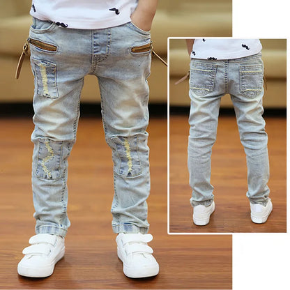 Jeans IENENS Kids Boys Jeans Loose Pants Denim Clothing Children Fashion Boy Casual Bowboy Long Trousers 5-13Y 230320