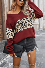 Load image into Gallery viewer, Fashion Street Leopard Patchwork V Neck Tops