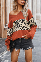 Load image into Gallery viewer, Fashion Street Leopard Patchwork V Neck Tops