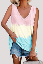 Load image into Gallery viewer, funninessgames Casual Patchwork Tie Dye Pocket V Neck T-Shirts