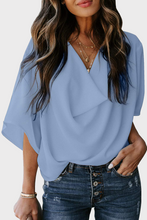 Load image into Gallery viewer, funninessgames Casual Solid Patchwork V Neck Blouses(7 Colors)