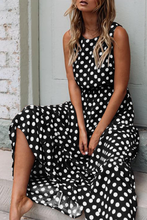 Load image into Gallery viewer, funninessgames Fashion Street Polka Dot Patchwork O Neck A Line Dresses(5 Colors)