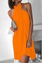 Load image into Gallery viewer, funninessgames Fashion Elegant Solid Patchwork Halter Irregular Dress Dresses