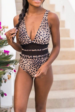 Load image into Gallery viewer, funninessgames Casual Vacation Leopard Split Joint Swimwears