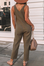 Load image into Gallery viewer, funninessgames Casual Solid Patchwork U Neck Straight Jumpsuits