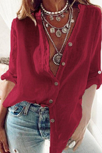 Load image into Gallery viewer, funninessgames Fashion Solid Patchwork V Neck Blouses(4 Colors)