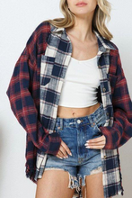 Load image into Gallery viewer, funninessgames Casual Plaid Patchwork Turndown Collar Blouses