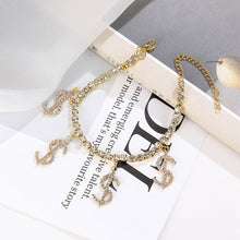 Load image into Gallery viewer, funninessgames Casual Daily Simplicity Letter Patchwork Rhinestone Anklet