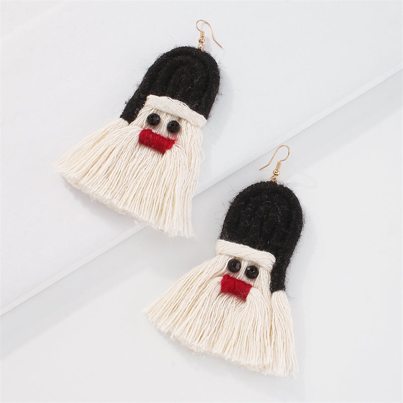 funninessgames Casual Daily Patchwork Tassel Earrings