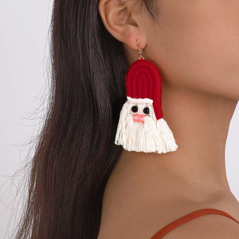 funninessgames Casual Daily Patchwork Tassel Earrings