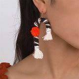 funninessgames Casual Daily Party Patchwork Tassel Earrings