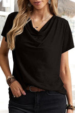 Load image into Gallery viewer, funninessgames Casual Daily Solid Asymmetrical U Neck T-Shirts