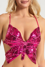 Load image into Gallery viewer, funninessgames Sexy Patchwork Sequins Backless Spaghetti Strap Tops