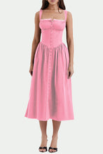 Load image into Gallery viewer, funninessgames Elegant Solid Patchwork U Neck Sling Dress Dresses