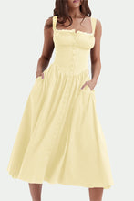 Load image into Gallery viewer, funninessgames Elegant Solid Patchwork U Neck Sling Dress Dresses