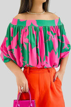 Load image into Gallery viewer, funninessgames Casual Print Patchwork Off the Shoulder T-Shirts