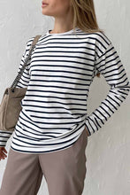 Load image into Gallery viewer, funninessgames Casual Striped Patchwork O Neck Tops(5 Colors)