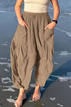Load image into Gallery viewer, funninessgames Casual Simplicity Solid Pocket Loose Mid Waist Wide Leg Solid Color Bottoms