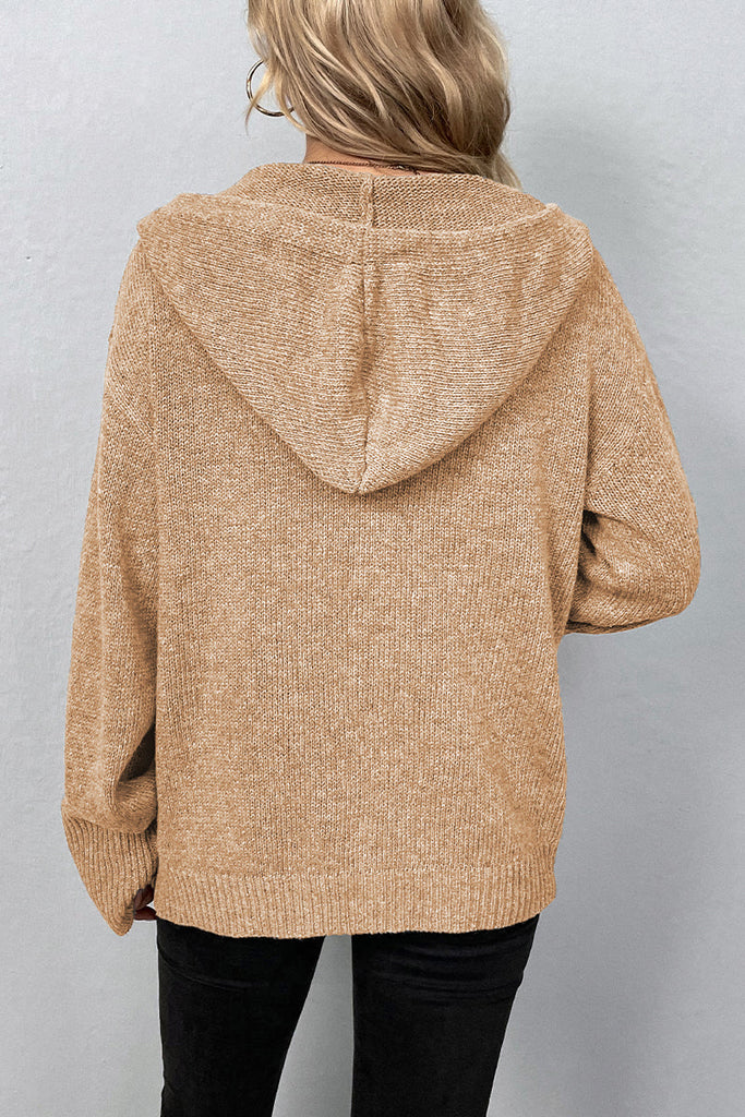 Casual Solid Buttons Hooded Collar Sweaters(8 Colors)