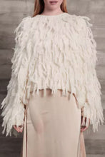 Load image into Gallery viewer, British Style Elegant Solid Tassel O Neck Tops