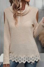 Load image into Gallery viewer, funninessgames Elegant Solid Lace Turtleneck Tops
