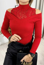 Load image into Gallery viewer, funninessgames Elegant Solid Lace Turtleneck Tops(4 Colors)