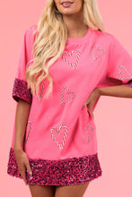 Load image into Gallery viewer, funninessgames Casual Solid Embroidered Sequins O Neck T-Shirts