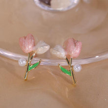 Load image into Gallery viewer, Exquisite Pearl Zircon Stud Earrings For Women Shiny Rhinestone Butterfly Flower Love Heart Shape Earring Christmas Jewelry Gift