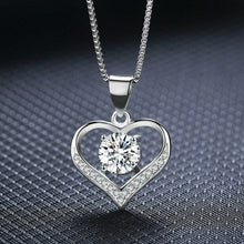 Load image into Gallery viewer, Gold Color Double Layer Heart Necklace Shining Bling AAA Zircon Women Clavicle Chain Elegant Charm Wedding Pendant Jewelry Gift