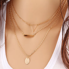 Load image into Gallery viewer, Vintage Multilayer Crystal Pendant Necklace Women Gold Color Beads Moon Star Horn Crescent Choker Necklaces Jewelry New