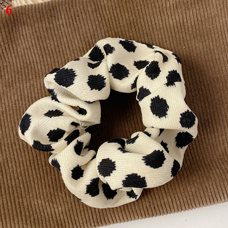 Women Girls Vintage Elegant Leather Elastic Hair Bands Lady Lovely Soft Scrunchies Rubber Bands Female Fashion Hair Accessories