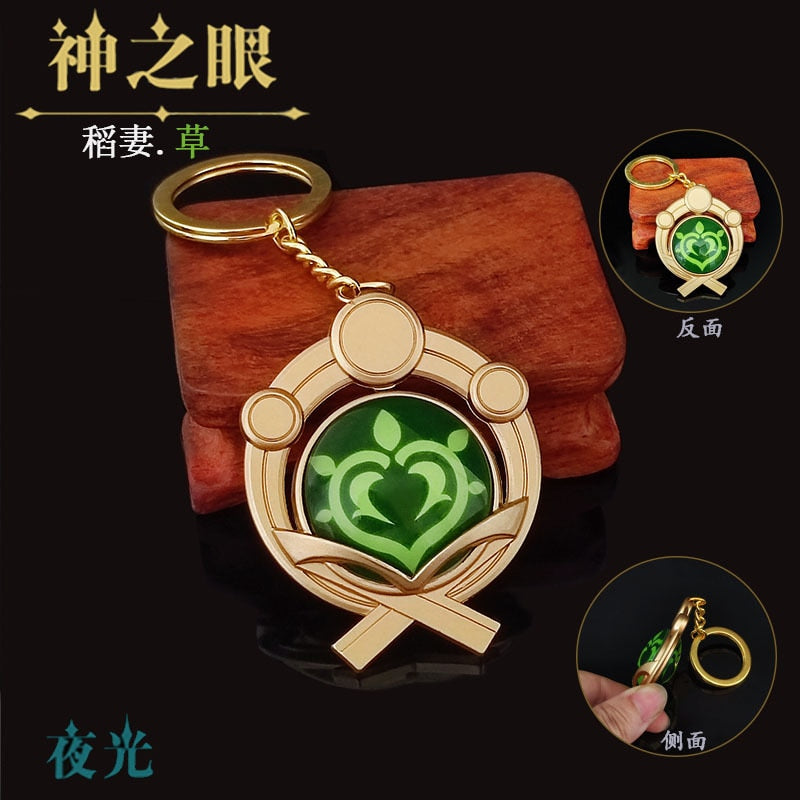 Anime Keychain Genshin Impact Element God's Eye Vision for Men Car Key Chain Women Accessories Cute Bag Pendant Key Ring Gifts