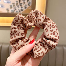 Load image into Gallery viewer, Fashion Leopard Scrunchies Solid Red Rubber bands For Women Girls Korean Elastic Hair bands Ponytail Holder Hair Accessories