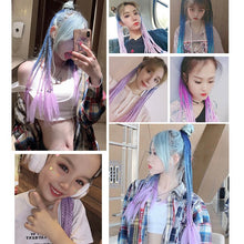 Load image into Gallery viewer, Hair Color Gradient Dirty Braided Ponytail Women Elastic Hair Band Rubber Band Hair Accessories Wig Headband 60cm