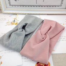 Load image into Gallery viewer, Women Girls Solid Color Hair Bands Knitted Cotton Headbands Vintage Cross Turban Bandage Bandanas HairBands Hair Accessories