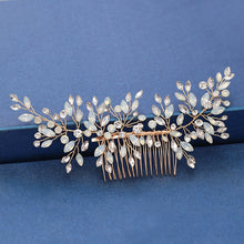 Load image into Gallery viewer, Silver Color Pearl Crystal Wedding Hair Combs Hair Accessories for Bridal Flower Headpiece Women Bride Hair ornaments Jewelry