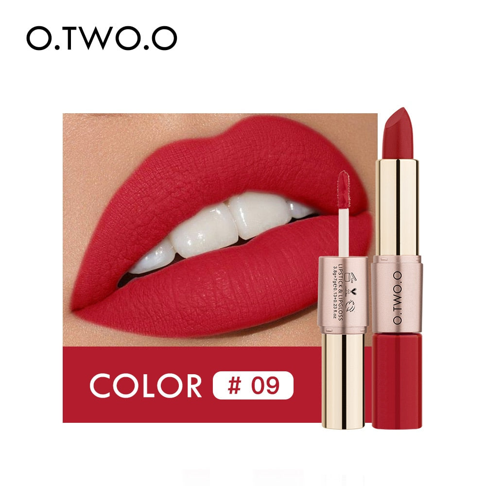 O.TWO.O 12 Colors Lips Makeup Lipstick  Lip Gloss Long Lasting Moisture Cosmetic Lipstick Red Lip Matte Lipstick Waterproof
