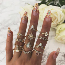 Load image into Gallery viewer, 30 Styles Trendy Boho Midi Knuckle Ring Set For Women Crystal Geometric Finger Rings Fashion Bohemian Jewelry