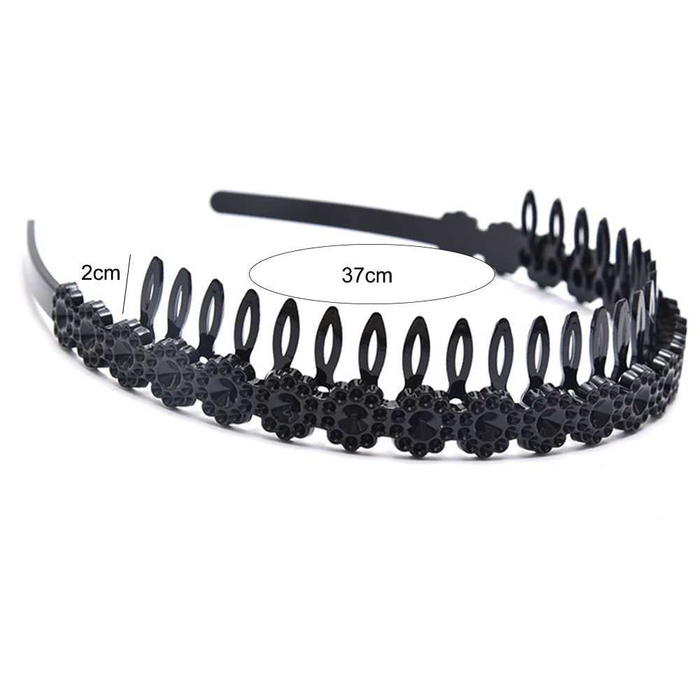 Hoop Hair Band Wave Shaped Hairband Face Washing Headdress Unisex Hair Hoop Non Slip Black Metal Spiral Headband Men Women
