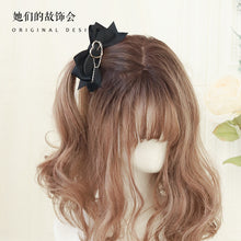 Load image into Gallery viewer, Black Goth Punk Hair Clips Lolita Heart Bowknot Gothic Steampunk Hair Accessories