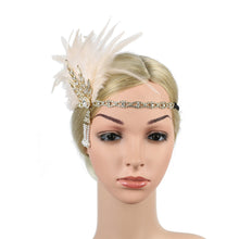Load image into Gallery viewer, Women Headpiece Feather Flapper Headband Shiny Great Gatsby Headdress headpiece Vintage Prom Fashion Getsbi Hair Accessories