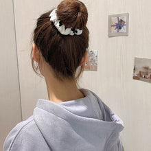 Load image into Gallery viewer, Cow Pattern Print Scrunchies Cute Sweet Elastic Hair Bands Black White Hair Ties Rope Ponytail Holder Women Hair Accessories