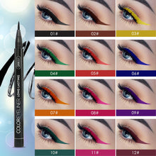 Load image into Gallery viewer, QIBEST 12 Color Liquid Eyeliner Pen Waterproof Easy To Wear Matte Long-lasting Cat Eye Makeup Colorful Eye liner Pencil Cosmetic