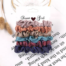 Load image into Gallery viewer, 1 Set Scrunchies Hair Ring Candy Color Hair Ties Rope Autumn Winter Women Ponytail Hair Accessories 4-6Pcs Girls Hairbands Gifts