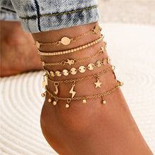 Load image into Gallery viewer, Bohemia Gold Color Chain Ankle Bracelet On Leg Foot Jewelry Boho Beads Key Butterfly Charm Anklet Set For Women Accessories