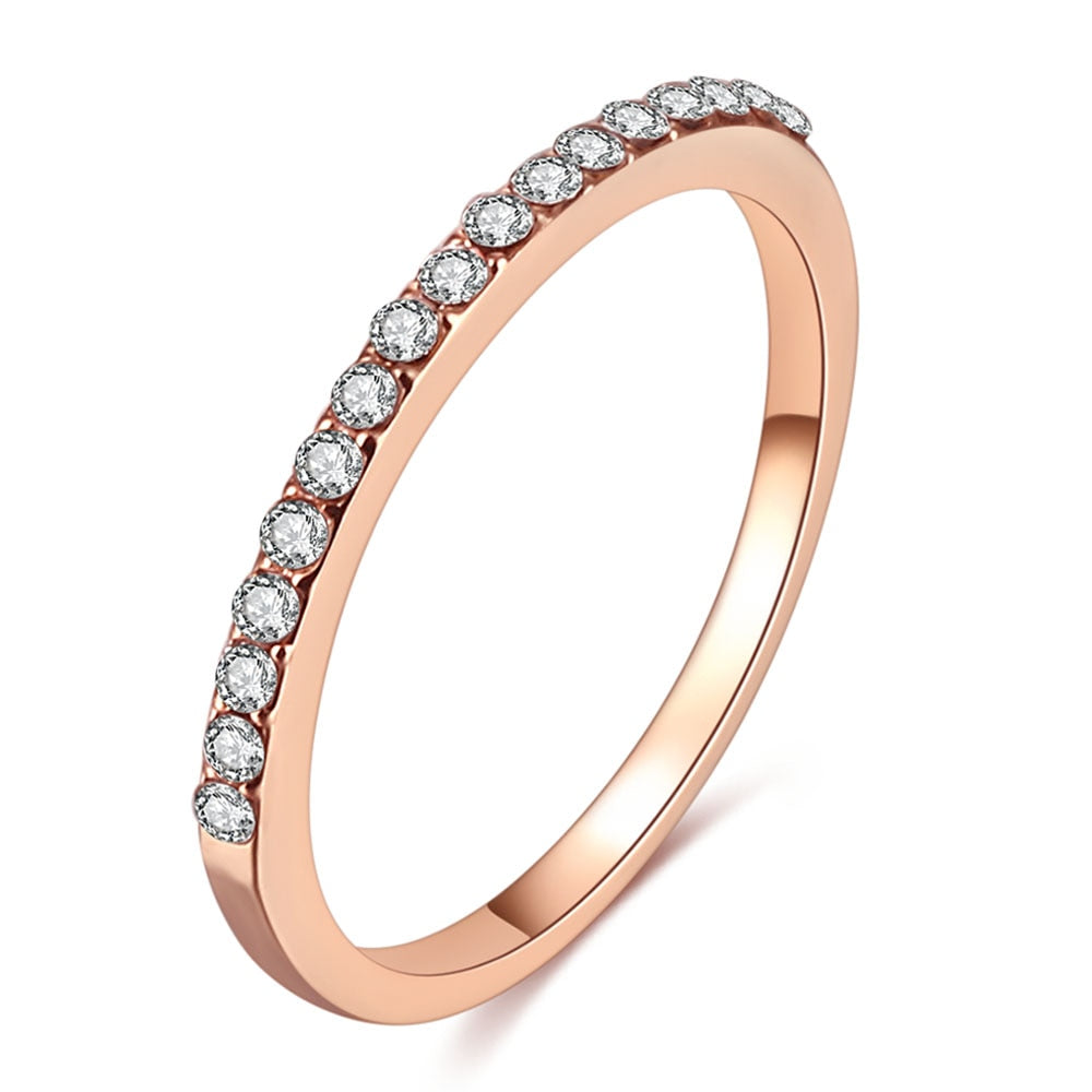 Stylish Fashion Women Ring Finger Jewelry Rose Gold /Sliver /Gold Color Rhinestone Crystal Opal Rings 6/7/8/9 Size Hot Sale